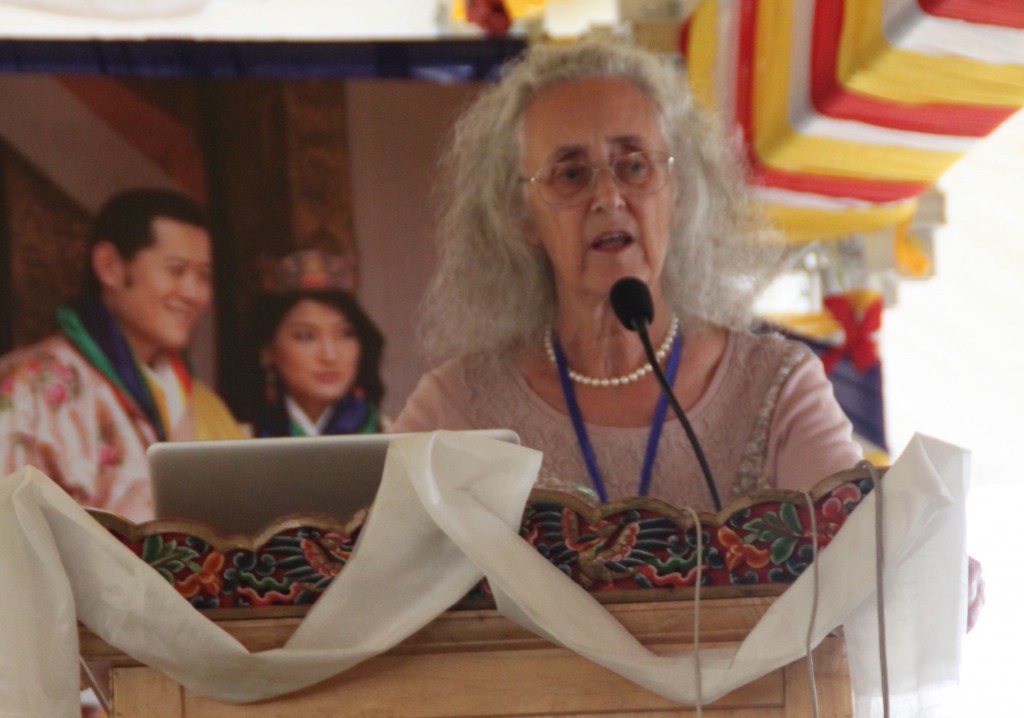 Marilyn Mehlmann of GAP International speaking in Bhutan